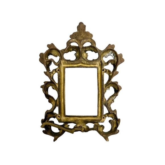 Vintage Cast Metal Ornate Brass Victorian Rococo Style Frame - Picture 2 of 6